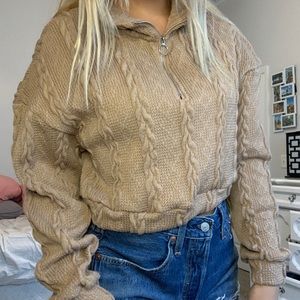 Tan cropped sweater